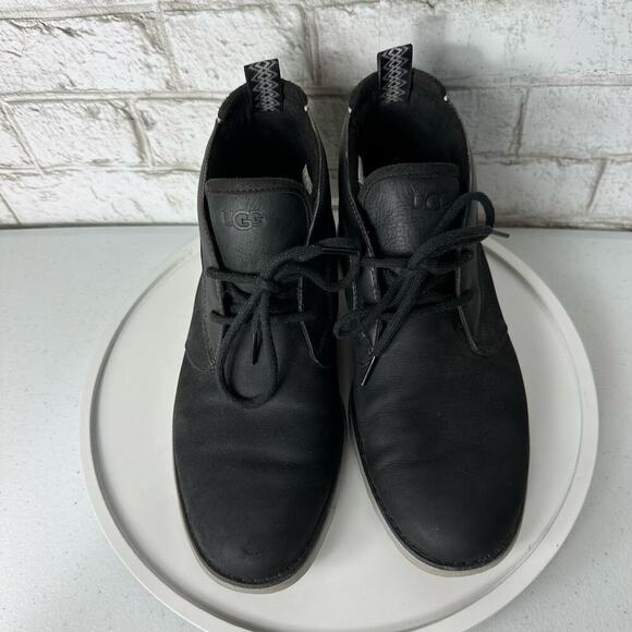 Ugg Boots Union Chukka Leather Waterproof Lace Up Treadlite Charcoal Black 8 - Picture 7 of 11